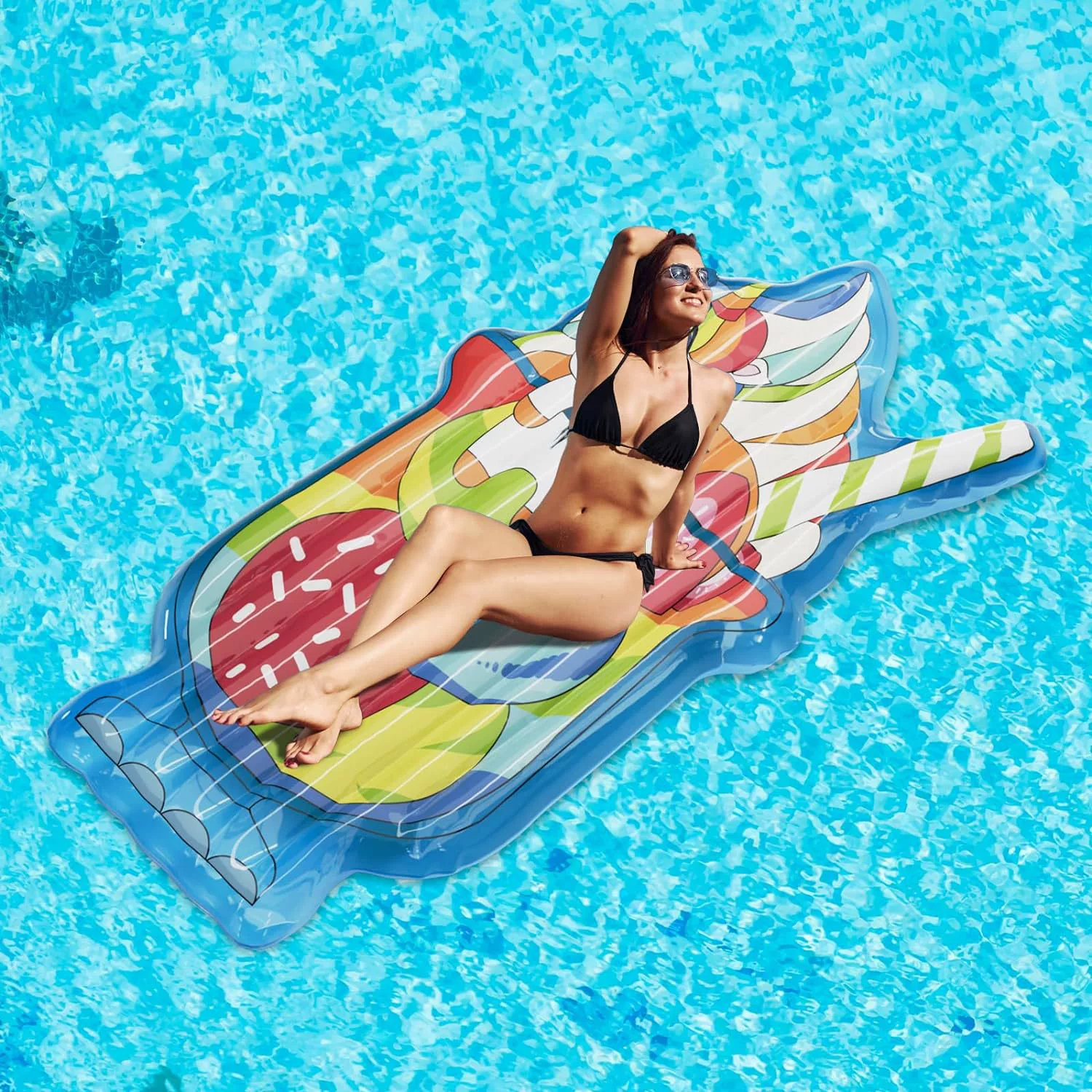 Трансграничные поставки надувного водного мороженого плавучий взрослая кровать для взрослых