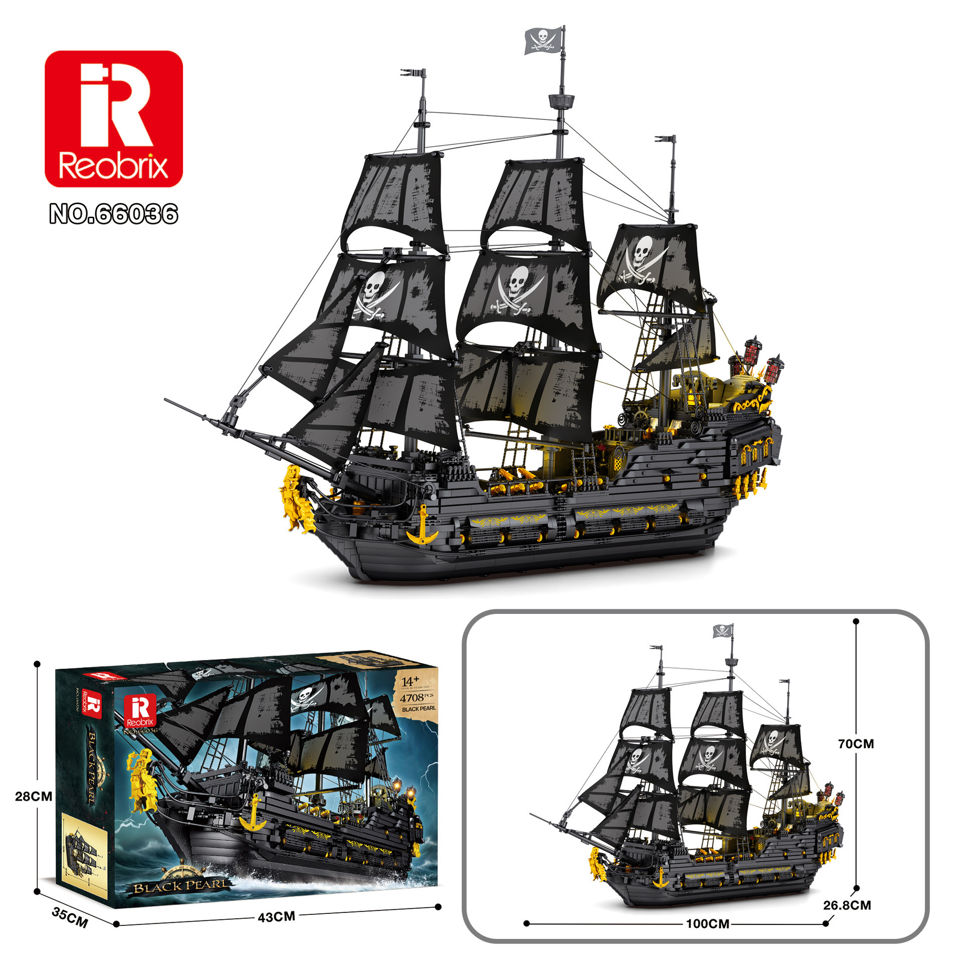 Transfronterizo 66010 - 66039 Royal Sunshine barco pirata bloque de construcción puzzle hombre y mujer ensamblar juguetes modelo de bloque