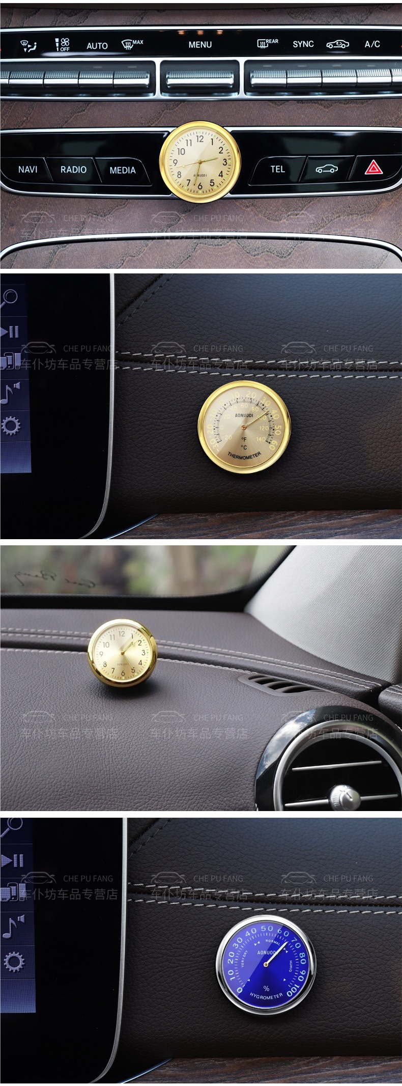 Luminous Car Clock, Car Thermometer, Car Electronic Watch, In-Car Clock, Timetable Clock, Electronic Clock, Quartz Watch