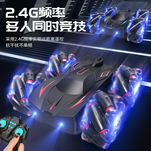 Cross-border four-way wireless remote control electric racing car children's handle remote control toy luminous outdoor model wholesale