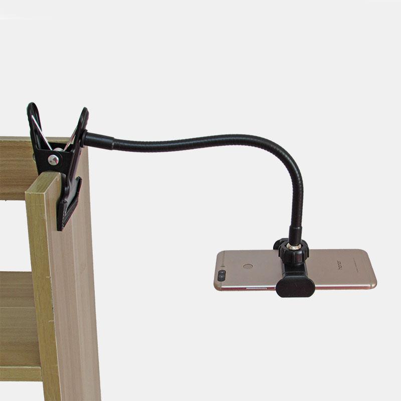 Metal Strong Clamp Portable Live Broadcast Selfie Clip Round Tube Bedside Desktop Hose Mobile Phone Support Stand Lazy Stand