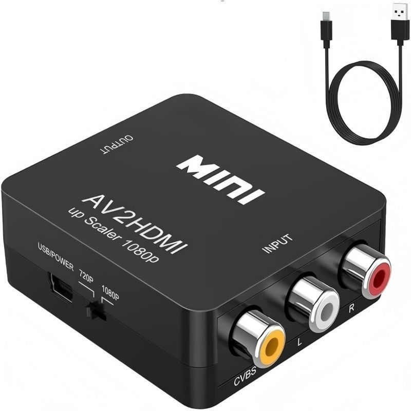Av変換hdmi変換器ミニav to hdmi hdビデオ変換器av 2 hdmiホワイトボックス|undefined