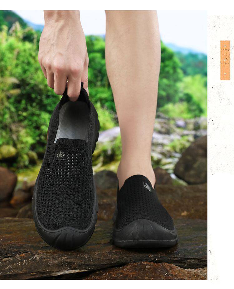 Giày lười nam vải dệt lưới thoáng khí kiểu cổ điển, đế bằng, mang nhẹ nhàng — Giày thể thao nam QQ Flyknit - Màu đen [Đóng hộp], QQ nam dệt kim - màu nâu [hộp], QQ nam dệt kim - màu xám [hộp] chi tiết 19