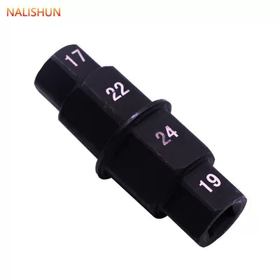 Motorcycle front wheel spindle special removal tool multifunctional tire hexagon socket (Repair kit) - motorcycle-spindle-sleeve-black