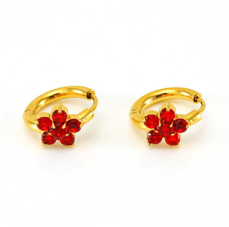 Blue Star 18K Gold Plated Zircon Earrings for Women - Light Luxury Geometric Stud Earrings detail image 8