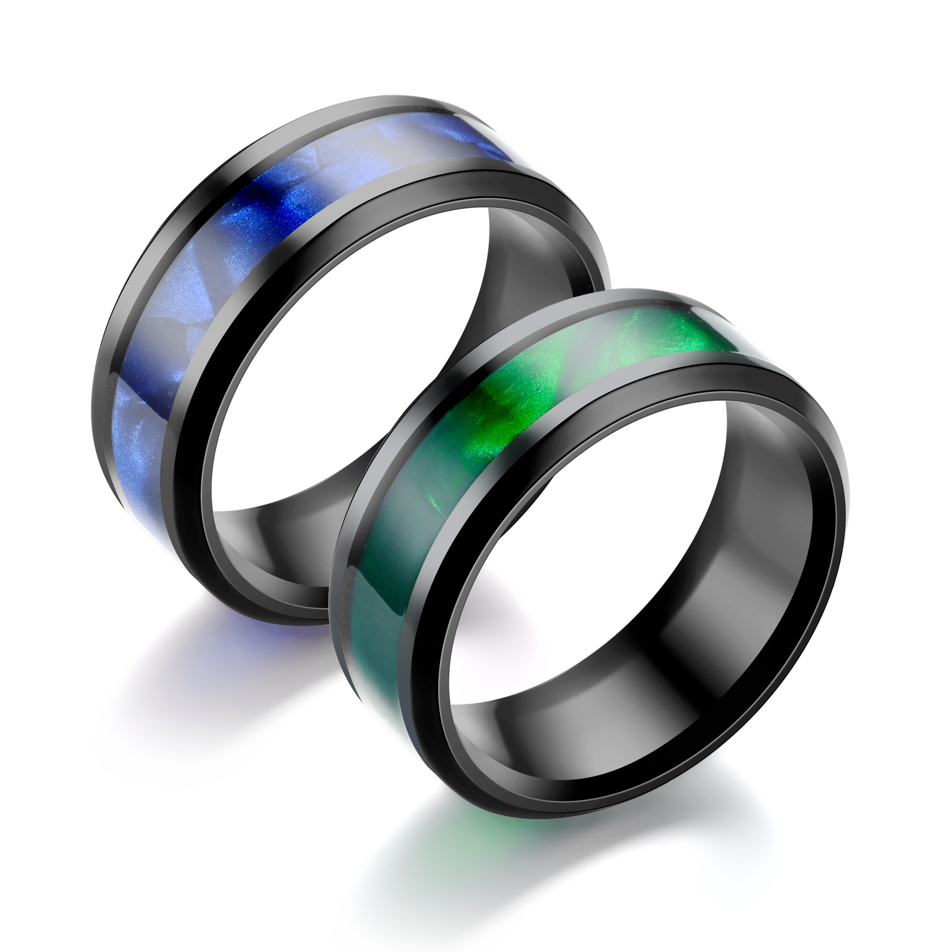 El anillo de acero de titanio popular europeo y americano transfronterizo de los hombres de moda elegante del acero inoxidable del todo-fósforo del anillo de los hombres de la joyería del Amazonas image 3