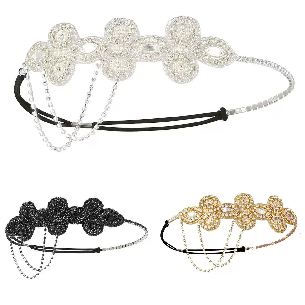 Горячий сплав со стразами с кисточками на голову невесты на лбу