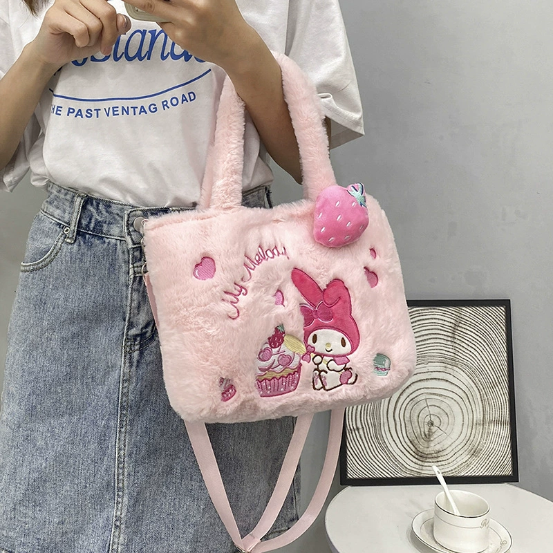 Плюшевая сумка-ремень (Sanrio) Милый персонаж-сумка-мешок, высококачественный зайчик-плюш, 28×9×20 см