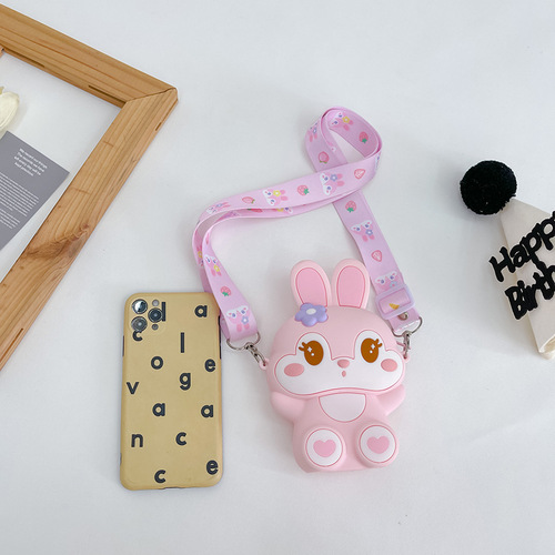 Trendy Kids' Cartoon Coin Purse: Cute Mini Zipper Bag for Girls, Perfect for Students—Ideal as a Shoulder or Crossbody Bag, Also Great for Holding Campus Cards This Winter.