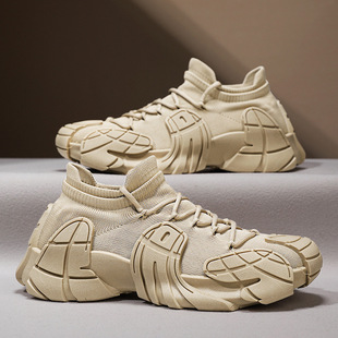Men's Shoes, Dad Shoes, Fly-Woven Mesh Versatile Casual Shoes, Breathable Flats, Thick-Soled Sneakers, Fly-Woven Octopus Shoes