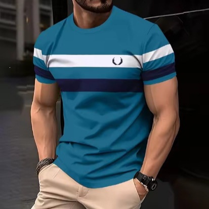 Men's casual fashionable summer big T-shirt