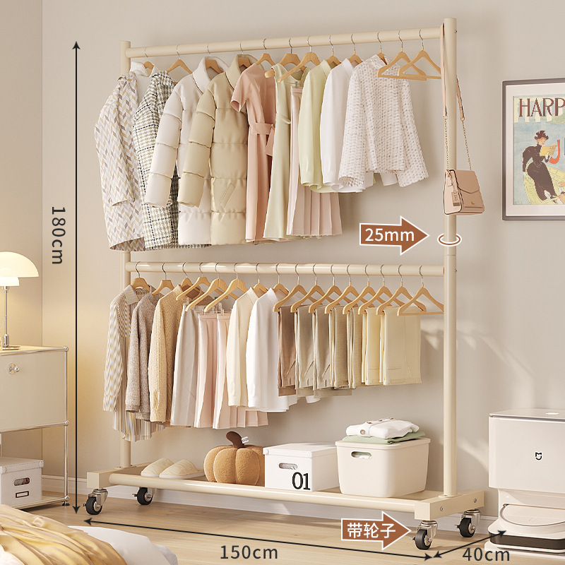 바퀴 달린 더블 레이어 크림 화이트 150*180