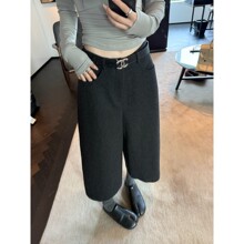 Here yaya shop 本期王炸单品时髦精必入显腿直50%羊毛呢料8分裤