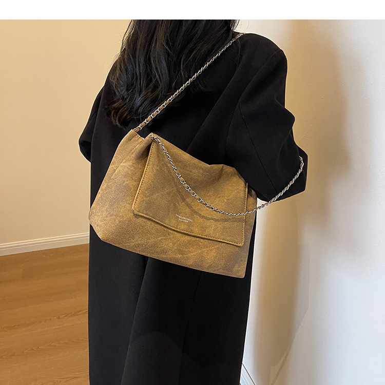 Autumn and winter retro large-capacity denim bag for women 2024 new style versatile chain shoulder bag casual large bag_voghion.com