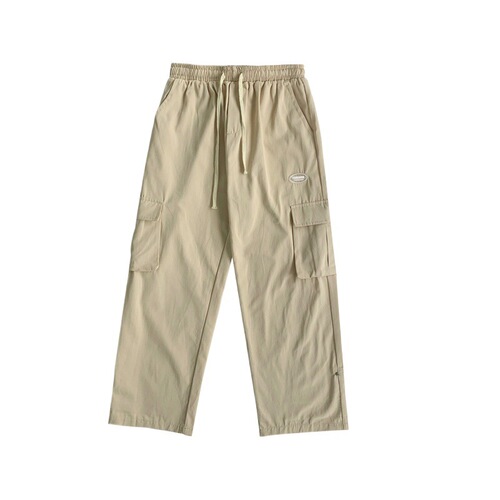 Men's large size loose long overalls men's spring and autumn nine-quarter multi-pocket foot-bound casual pants men's summer cross-border