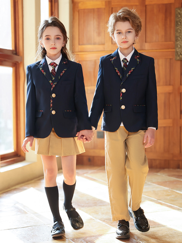 Uniforme escolar de estilo británico para estudiantes de primaria, traje de estilo universitario para niños, uniforme de clase para estudiantes de secundaria, uniforme de jardín de infantes
