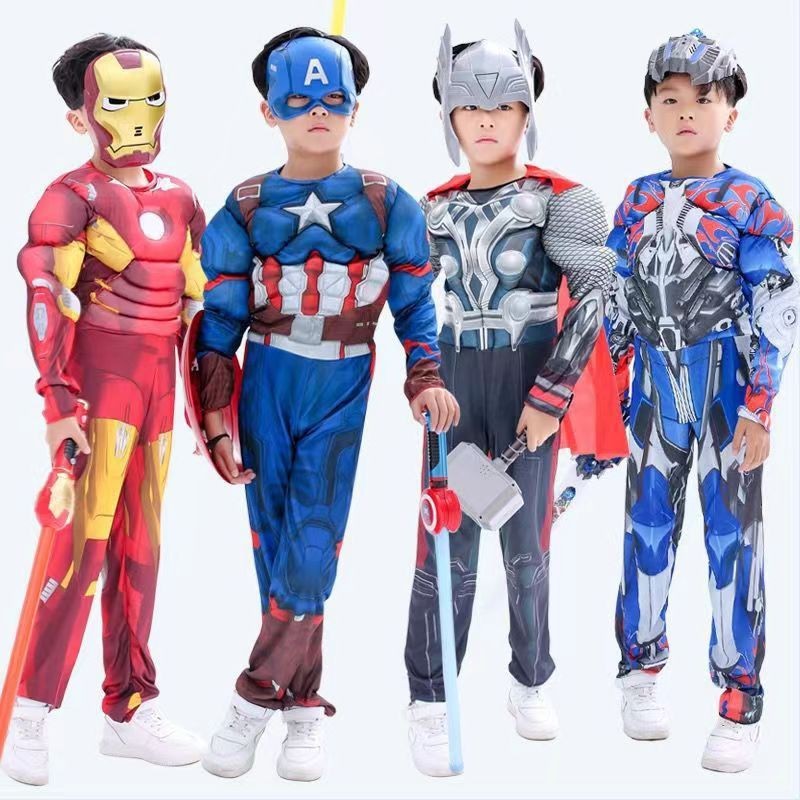 ハロウィンコス子供用パフォーマンスコスチュームキャプテンアメリカオプティマスプライムハルクスチール|undefined