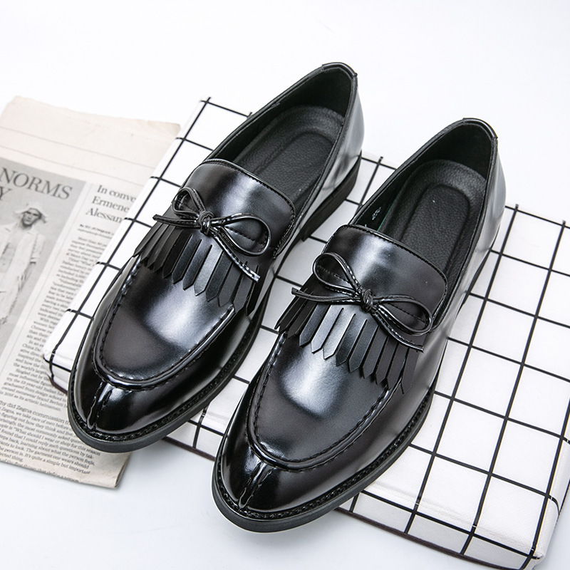 Europa y América de moda zapatos de vestir de tamaño grande transfronterizos personales para hombres zapatos de negocios zapatos de cuero de color sólido británicos zapatos Lefour para hombres image 3