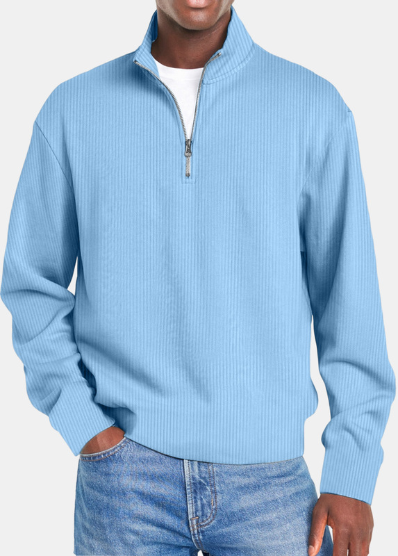 亚马逊 新款秋季长袖拉链男士休闲上衣运动服时尚休闲修身polo|undefined