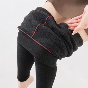 fleece-lined thickened ladies autumn and winter 300g 400g outer wear nine points cotton first-line high waist warm leggings cotton pants