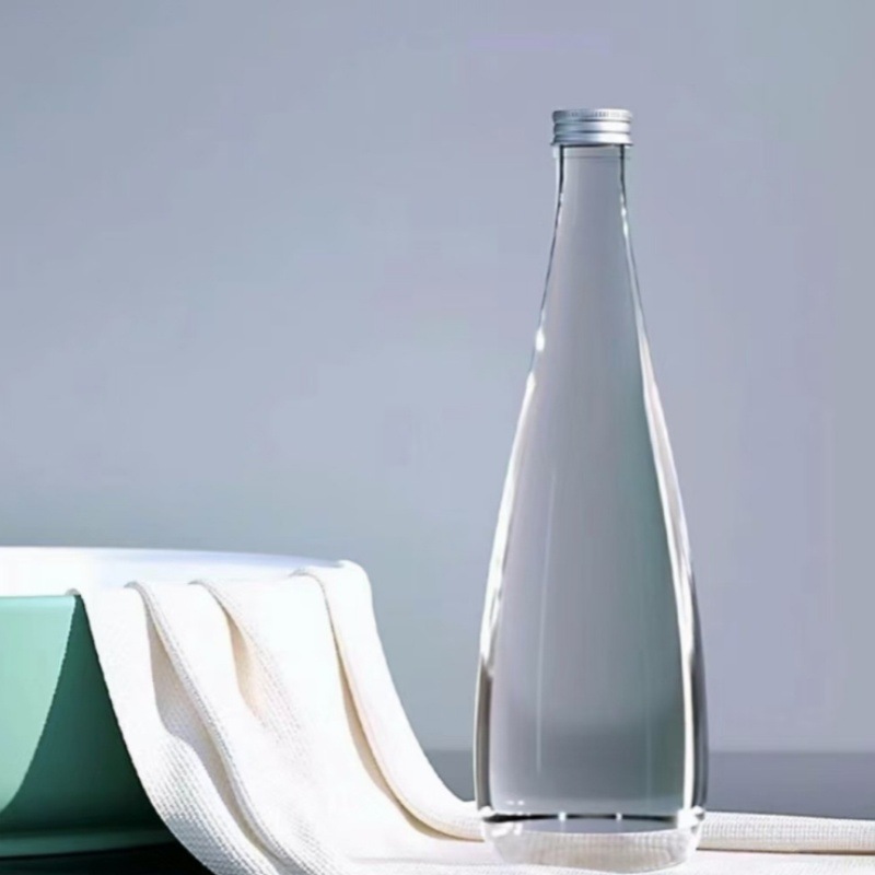 跨境玻璃矿泉水瓶丝口平口冰酒瓶 磨砂果酒瓶 密封带盖可印logo