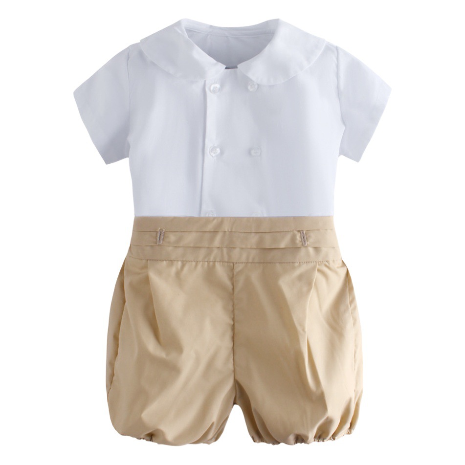 Transfronterizo nuevo en stock español pantalones de camisa de manga corta de verano de los niños españoles una variedad de ropa de bebé traje al por mayor