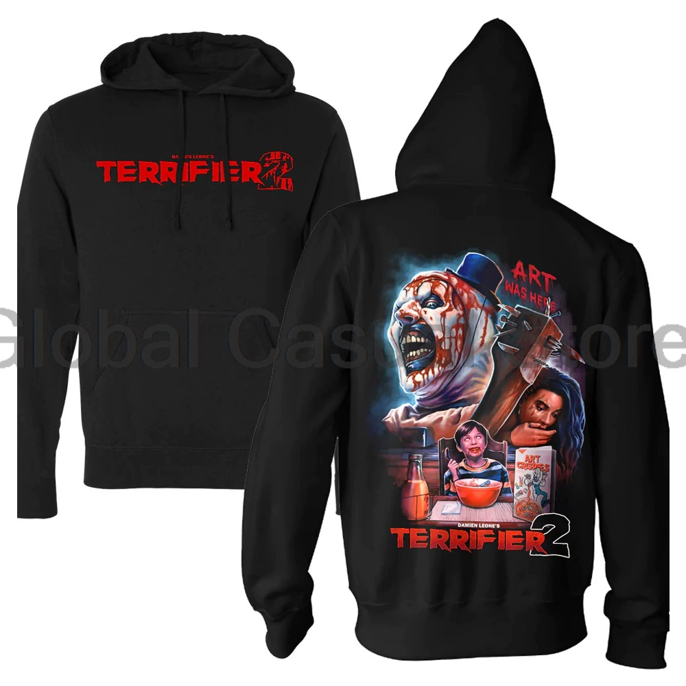 Свитшот Terrifier 3 Толстовка, графический принт спереди и сзади, косплей на Хэллоуин, размеры XS–XXXL