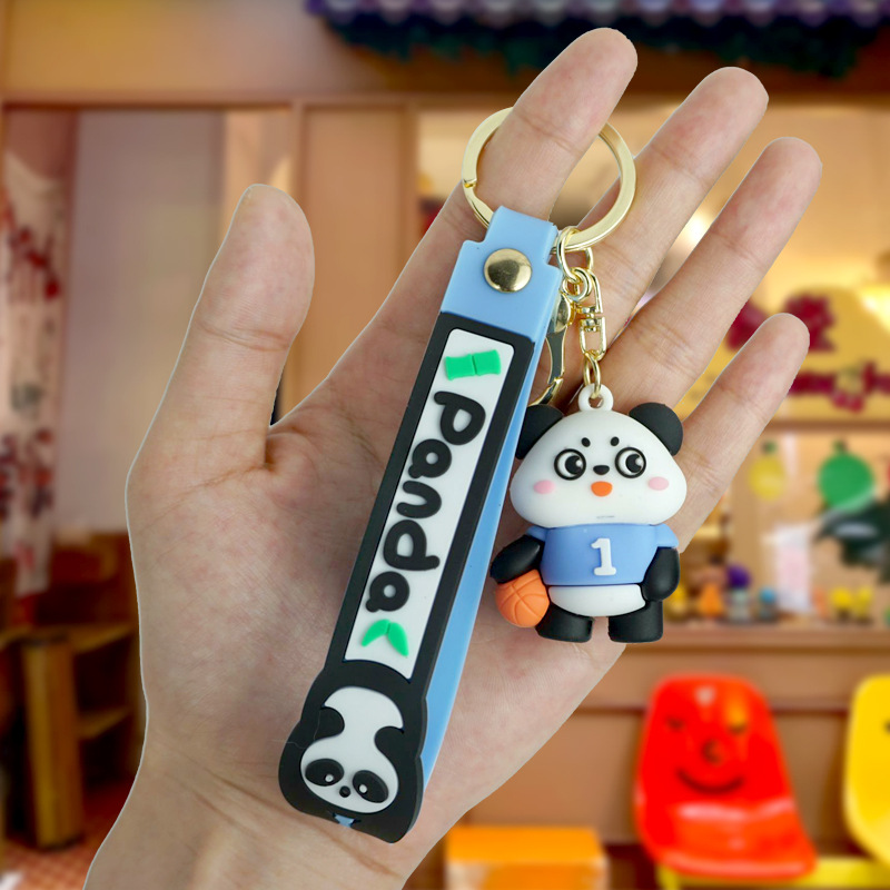 Portachiavi di peluche a forma di panda, creativo e carino, che abbraccia il bambù, squisito ciondolo per auto, decorazione per zaino_voghion.com