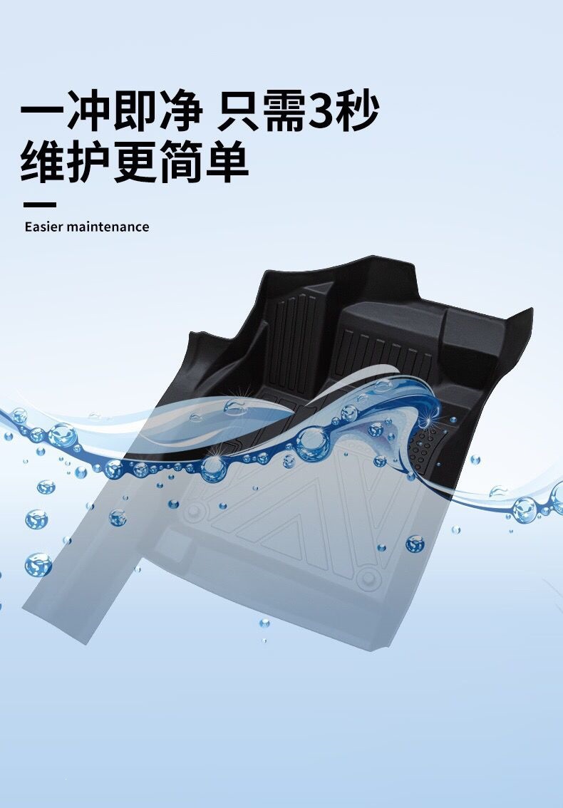 Full coverage TPE floor mats for the front and rear seats, custom-fit for the vehicle, complete set, waterproof, one-piece molded floor mats