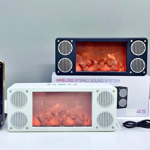 Led Artificial Fireplace Flame Lamp Bluetooth Speaker High Volume Wireless Home Portable Mini Small Audio Subwoofer