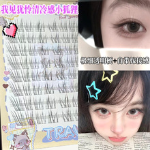 听咿野小奶狐假睫毛懒人大容量上睫毛凌乱纤长单簇分段式自然仿真