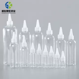 定制塑料尖嘴瓶5ml透明pet油墨颜料分装瓶120ml多规格乳液挤压瓶
