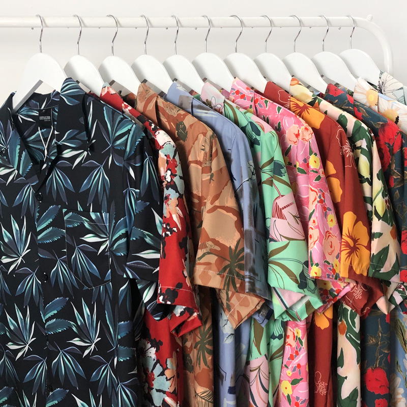 Cuban Collar Retro Oil Painting Flower Shirt for Men and Women Hawaiian Port Style Loose Casual Short Sleeve Shirt Southeast Asia Foreign Trade