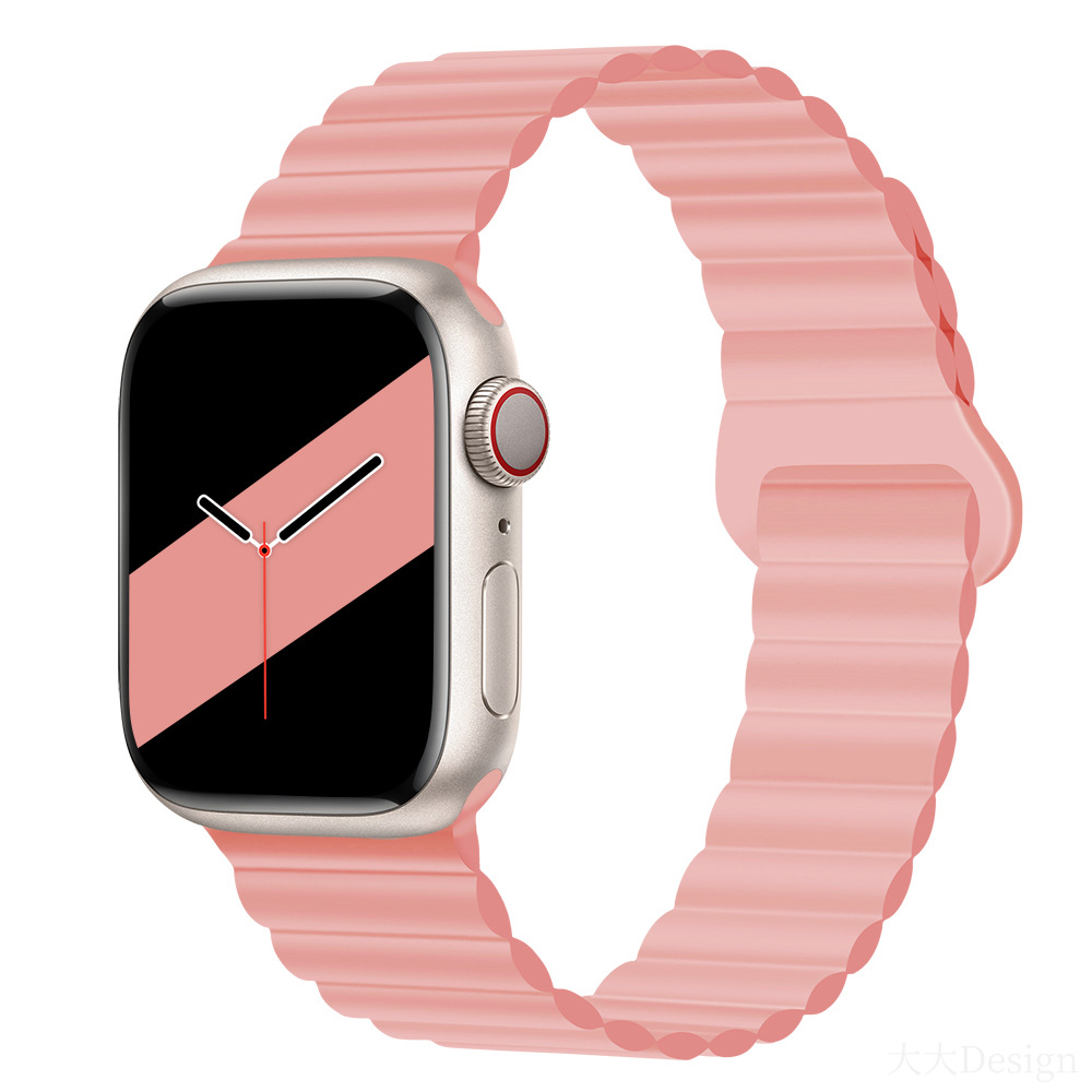 適用iwatchs9ultra1-8世代リンゴ時計バンド磁気吸引時計バンド運動シリコンリンゴ時計バンド