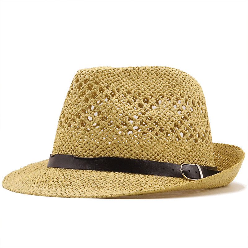 Wholesale Accessories Sunshade Hollow Belt Casual Jazz Straw Hat display picture 2