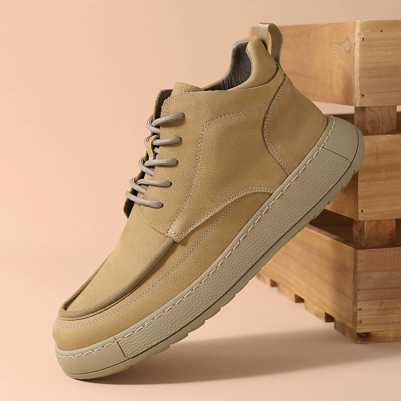 Производители напрямую поставляют мужскую обувь ретро высокие ботинки кожаные дышащие короткие сапоги новые бархатные сапоги бритва Martin сапоги