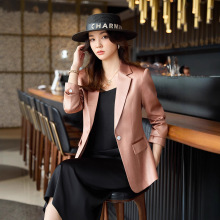 小西装外套女香槟色长袖西服职业休闲修身显瘦百搭气质秋冬季上衣