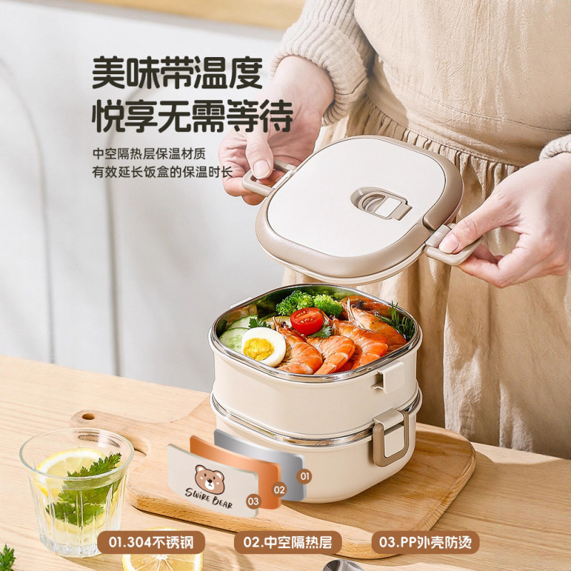 不锈钢保温饭盒上班族可微波炉加热2025新款学生多层提桶便当餐盒|undefined