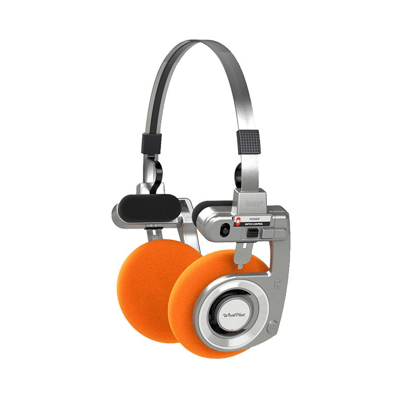 WhatPlus RETRO R3 ヘッドマウントポータブルコンパクトワイヤレスヘッドフォン、女の子のスターと同じスタイルで写真を撮る|undefined
