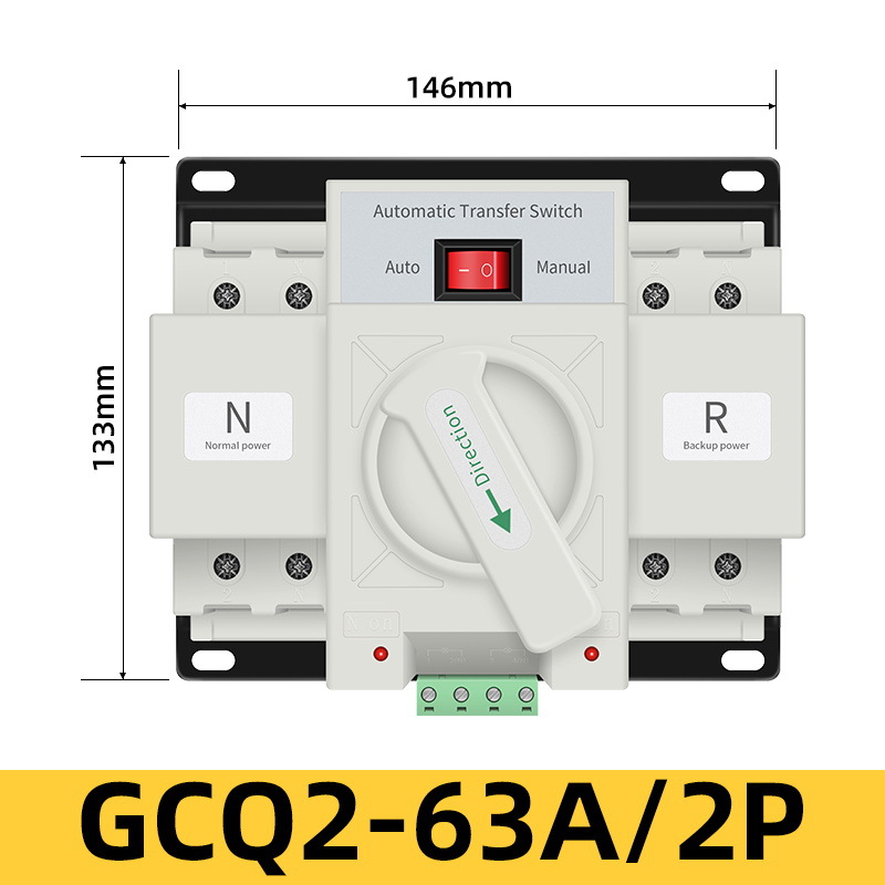 220v interruptor de conversión automática de doble fuente de alimentación 63A100A125A trifásico ATS conmutador de cuatro cables 380v4P image 11
