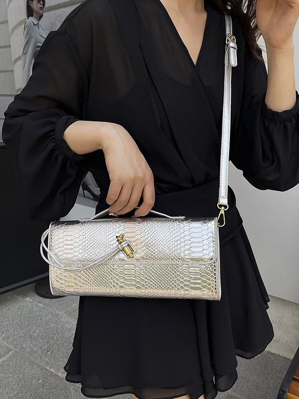 Nuevo cross-border cocodrilo de hombro bolso nicho de alto nivel horizontal bolso de cena de mano bolso de mujer
