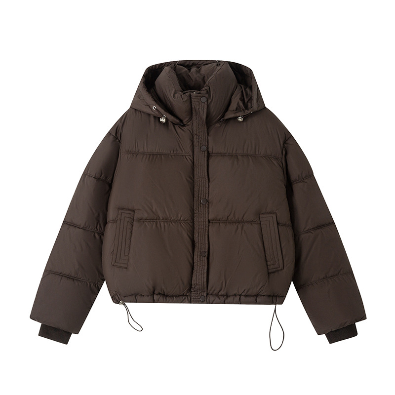 Corea de la nueva moda corta de algodón mujer 2025 invierno nuevo hombre pequeño suelto chaqueta de pan con capuzas image 5