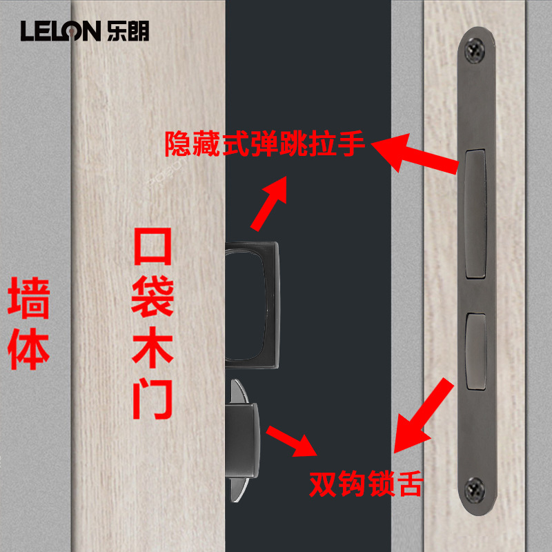 Comercio exterior personalizado redondo BK bolsillo cerradura de puerta deslizante privacidad baño cocina cerradura de puerta deslizante puerta fantasma cerradura de gancho invisible