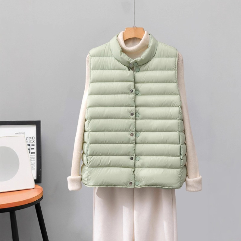 Youjia New National Standard 90 White Duck down 2025 Rib Lightweight down Jacket Women's Vest Liner Short Ultra-Lightweight