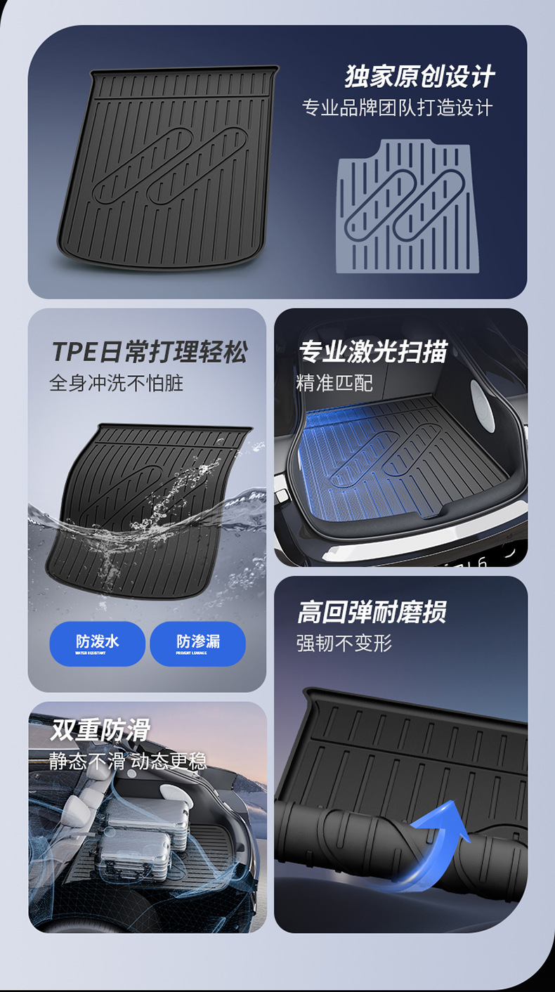 Suitable for the New Zhiji L6 Ls6 Ls8 Ls9, All-Weather Tpe Car Trunk Mat and Vehicle Accessories