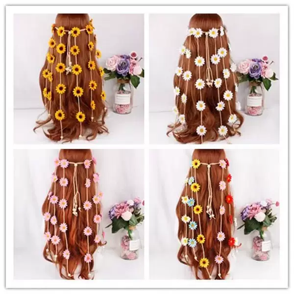 Hair Accessories for Women, Bohemian Daisy Flower Headband, Travel Performance, Ethnic Style Headband, Sunflower Headband
