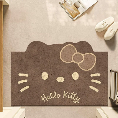 entrance door mat, dirt-resistant and easy: Avtomobil döşəmə paspasları - cute-polka-dots-musical-cat-default-shape-square-4060cmsilk-loop