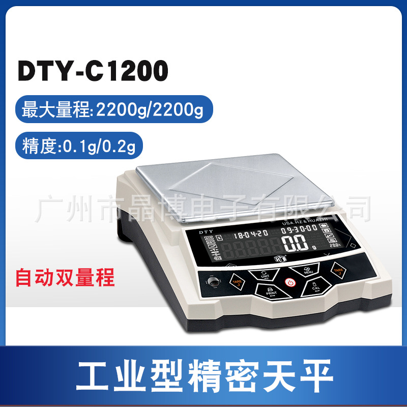 华志天平DTY-C1200十分位双量程电子秤精度0.1g称DTY-C2200