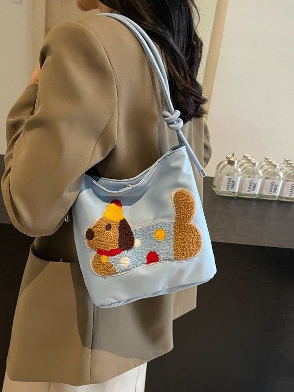 腊肠狗尼龙帆布包包女生2025小众腋下包学院风手提奶奶包百搭斜挎|undefined