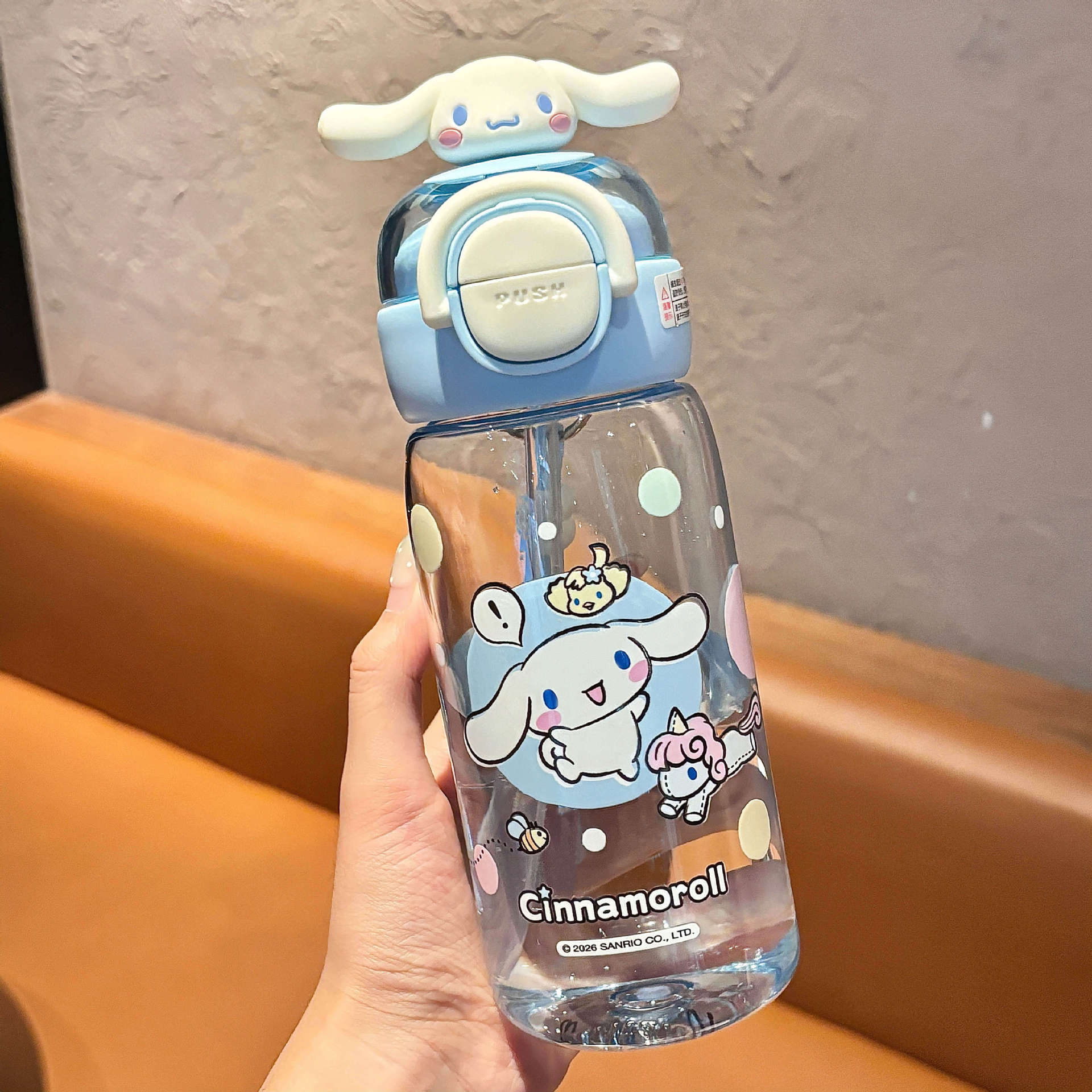Sanrio 2026 nuevo lindo niño doble bebida taza de paja de alto valor facial para niñas taza de plástico especial para la escuela